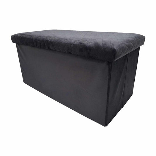 Banc coffre pliant velours avec assise capitonnée