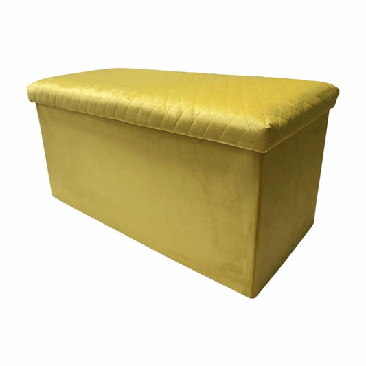 Banc coffre pliant velours avec assise capitonnée