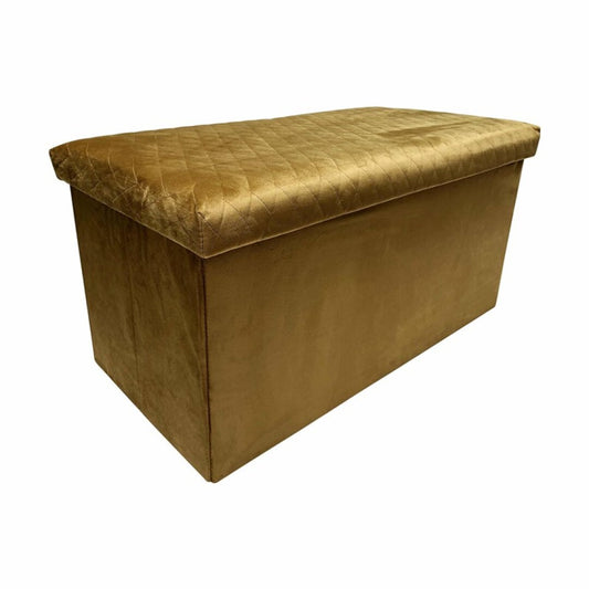 Banc coffre pliant velours avec assise capitonnée