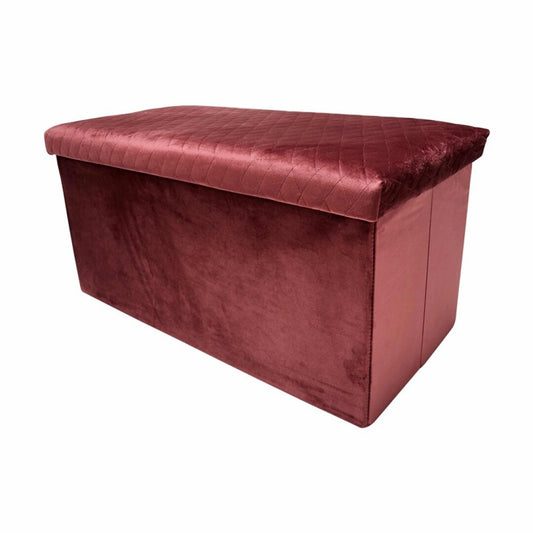 Banc coffre pliant velours avec assise capitonnée