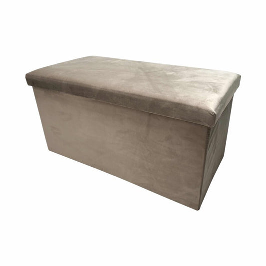 Banc pliant coffre de rangement velours range tout 76x38x38cm