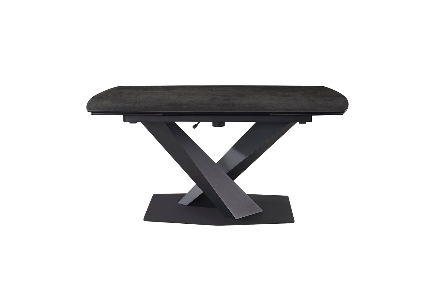 Table à manger extensible avec plateau en céramique noire 160/200x90xH76CM RUBY