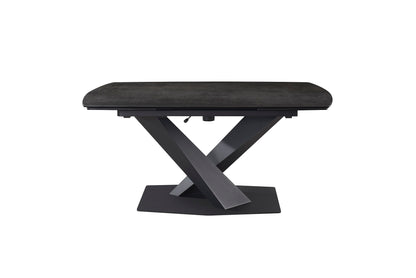 Table à manger extensible avec plateau en céramique noire 160/200x90xH76CM RUBY