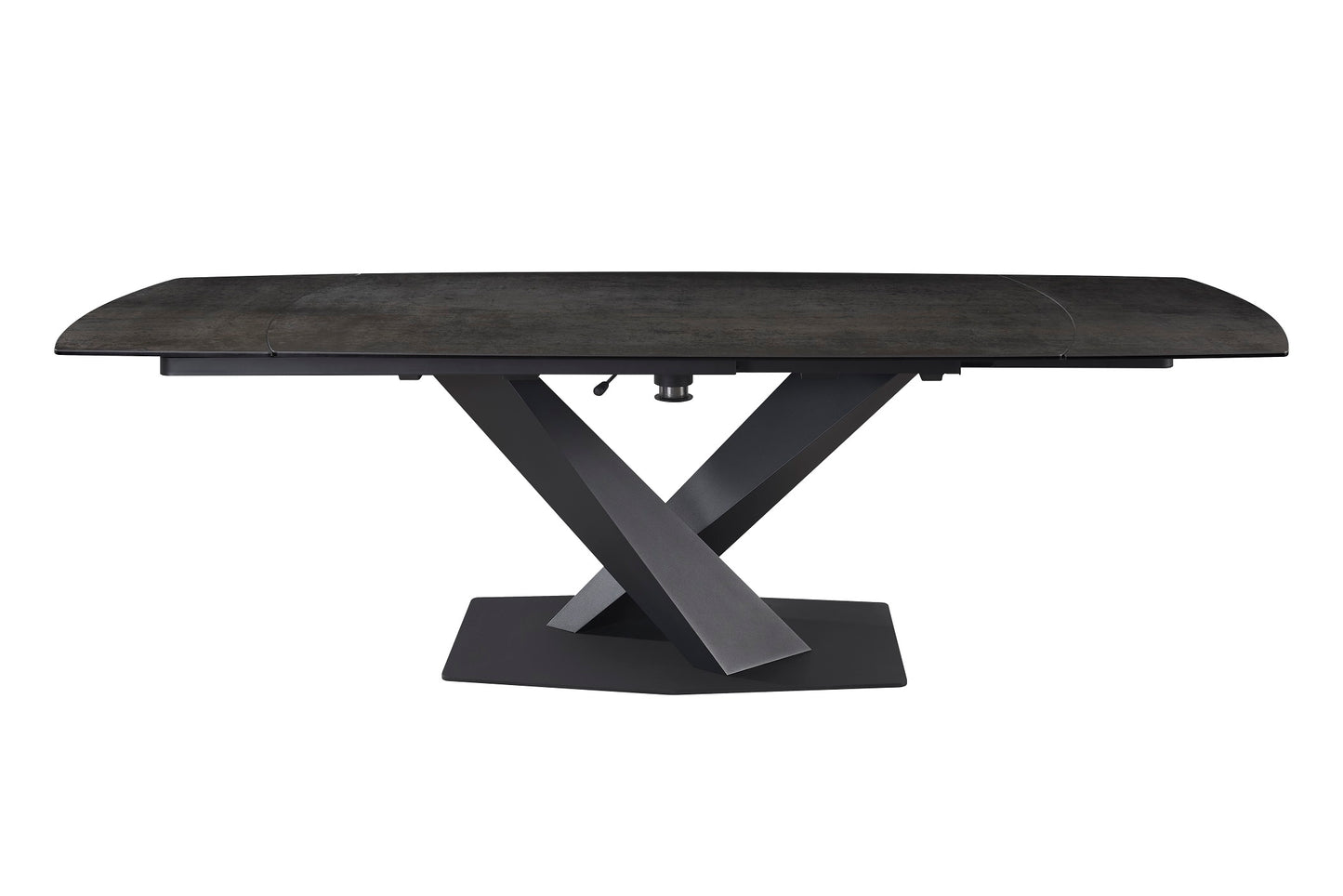 Table à manger extensible avec plateau en céramique noire 160/200x90xH76CM RUBY