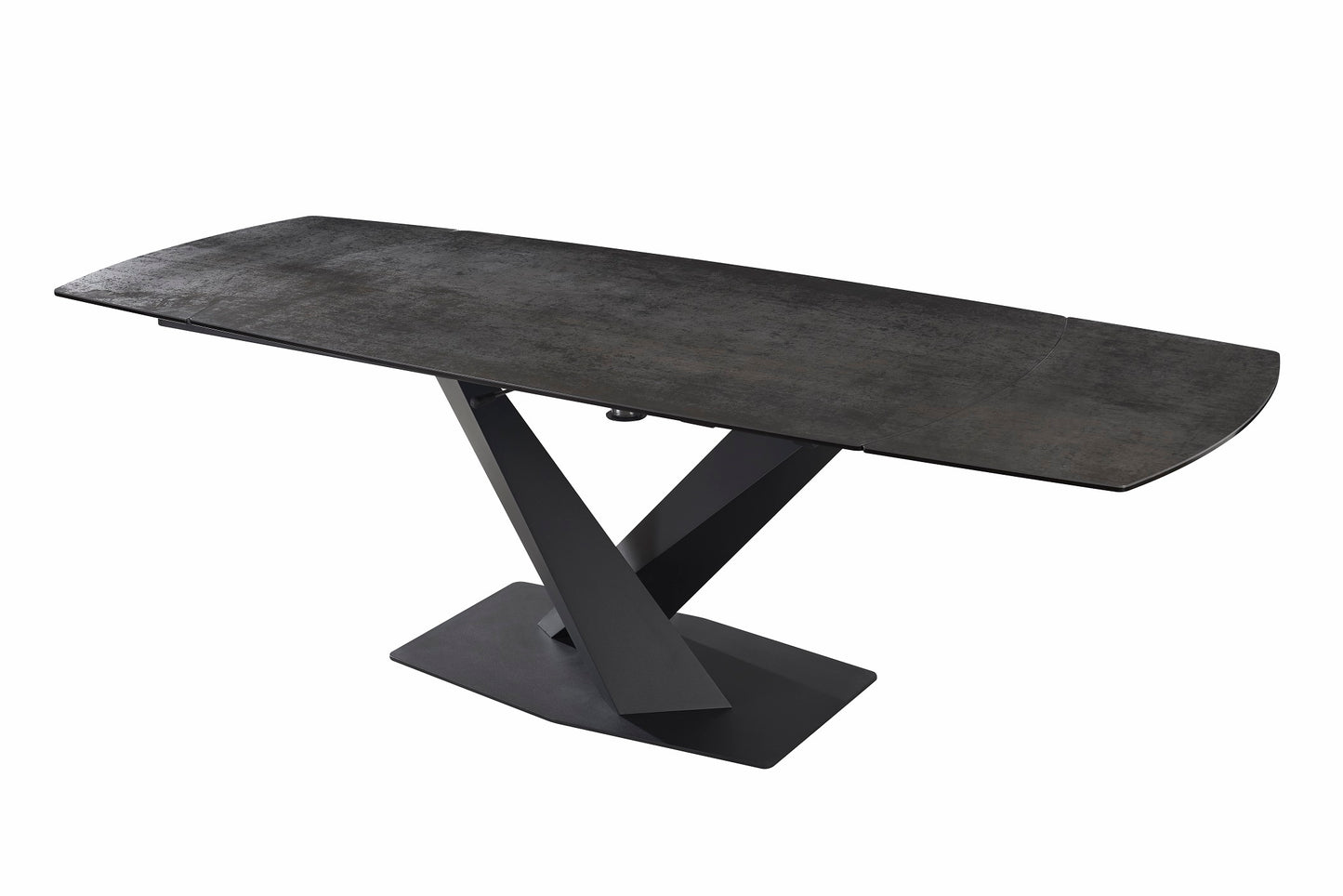 Table à manger extensible avec plateau en céramique noire 160/200x90xH76CM RUBY