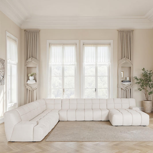 Canapé d'angle en tissu anti tache, H80CM - PRADO