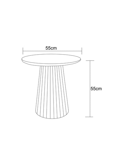 Table basse en particules de bois plateau céramique, D55xH55CM - JAPANDI