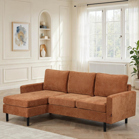 Canapé d'angle compact 3 places 200x135x80cm réversible - RIB