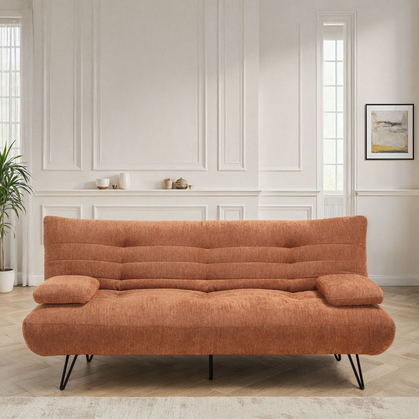 Canapé lit clic-clac convertible en tissu anti tache, 191x86xH85CM - LEONORE