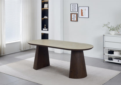 Table à manger en particules de bois plateau céramique, 200x90xH76CM - JAPANDI