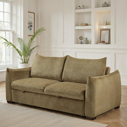 Canapé convertible clic-clac avec coffre convertible en tissu anti tache, 206x101xH93CM - NAOMI