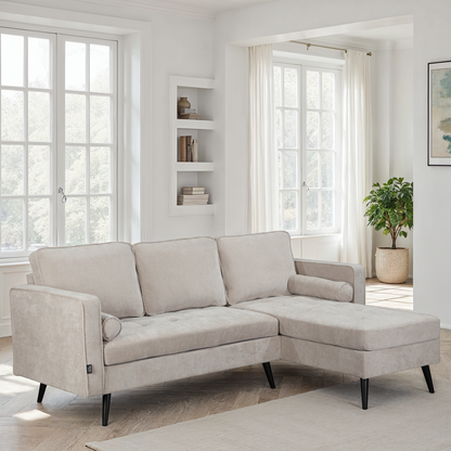 Canapé d'angle en tissu anti tache, 210x149xH91CM - SASHA