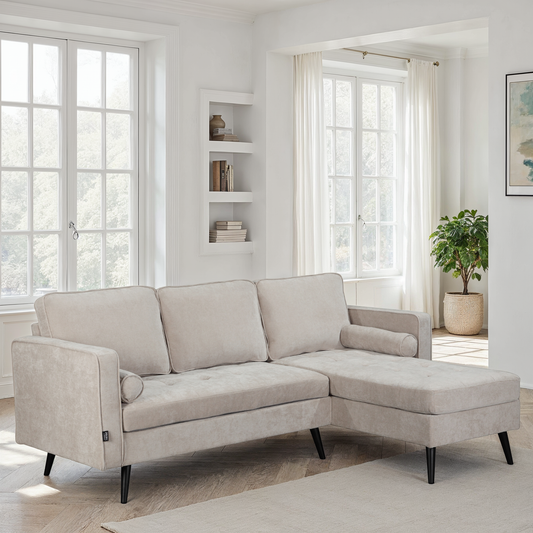 Canapé d'angle en tissu anti tache, 210x149xH91CM - SASHA