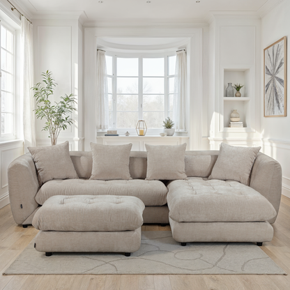 Canapé d'angle en tissu anti tache, 280x165xH75CM - MARTINA