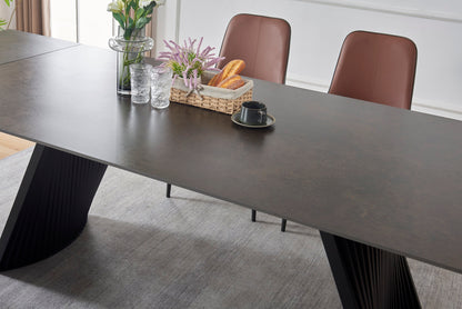 Table à manger extensible avec plateau en céramique, 199,5/298,5x100xH76CM AMBRA