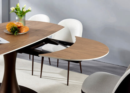 NALA Table à manger extensible avec plateau en céramique, 160/240x90xH76/74CM