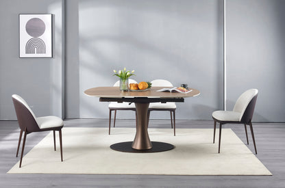 NALA Table à manger extensible avec plateau en céramique, 160/240x90xH76/74CM