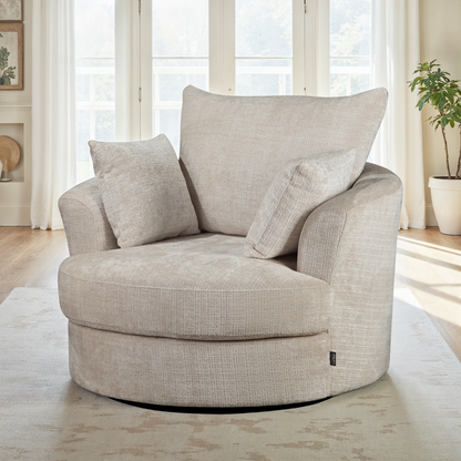 Fauteuil pivotant en velours, D113xH94CM - OLIVIA