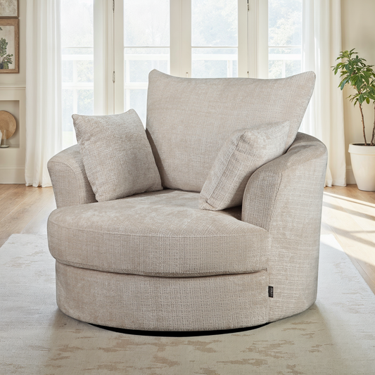 Fauteuil pivotant en velours, D113xH94CM - OLIVIA