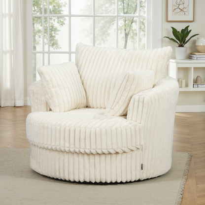 Fauteuil pivotant en velours, D113xH94CM - OLIVIA