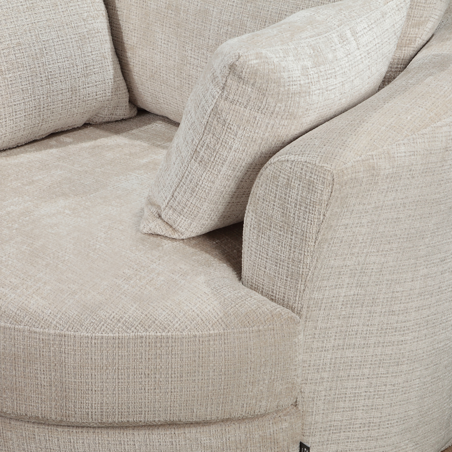 Fauteuil pivotant en velours, D113xH94CM - OLIVIA