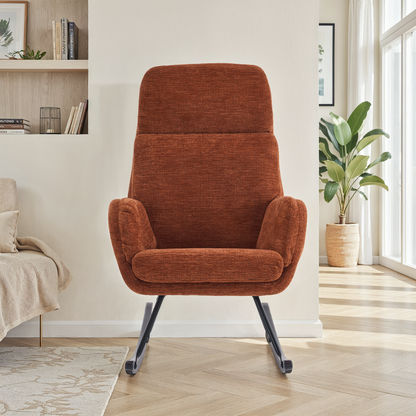 Fauteuil à bascule en tissu anti tache, 63,5x97xH108CM - PAULA