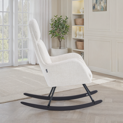 Fauteuil à bascule en tissu anti tache, 63,5x97xH108CM - PAULA