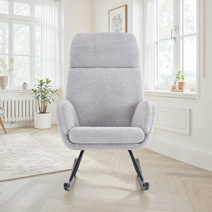 Fauteuil à bascule en tissu anti tache, 63,5x97xH108CM - PAULA