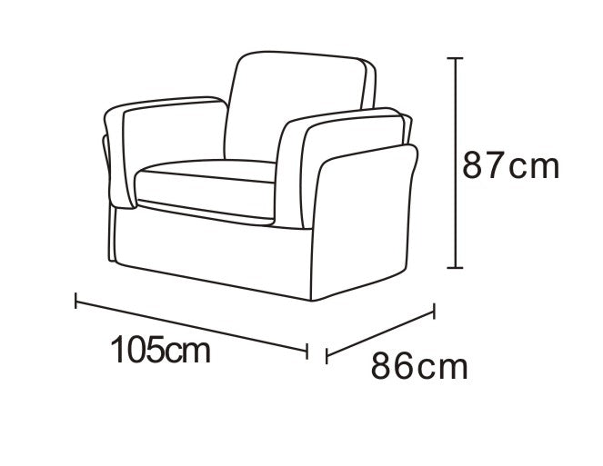 Canapé / fauteuil en tissu anti tache, H87CM - LUCIA