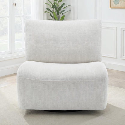 Fauteuil pivotant en tissu anti tache, 81x94xH82CM - CHARLIE