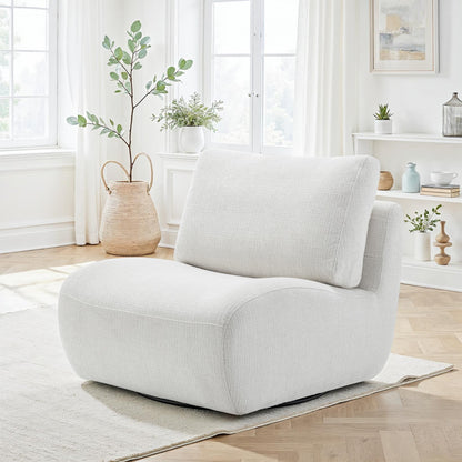 Fauteuil pivotant en tissu anti tache, 81x94xH82CM - CHARLIE