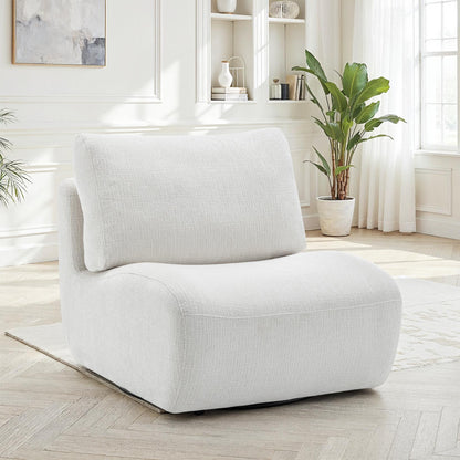 Fauteuil pivotant en tissu anti tache, 81x94xH82CM - CHARLIE