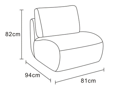 Fauteuil pivotant en tissu anti tache, 81x94xH82CM - CHARLIE