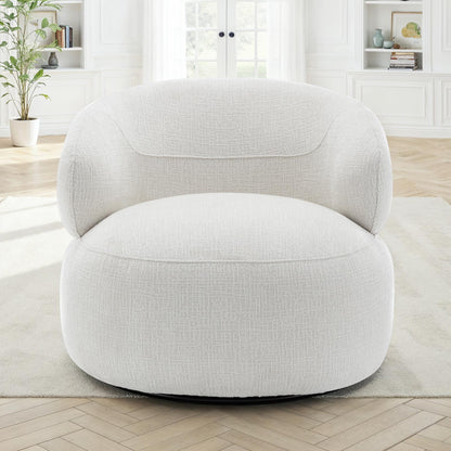 Fauteuil pivotant en tissu anti tache, 82x85xH75CM - ORLANE