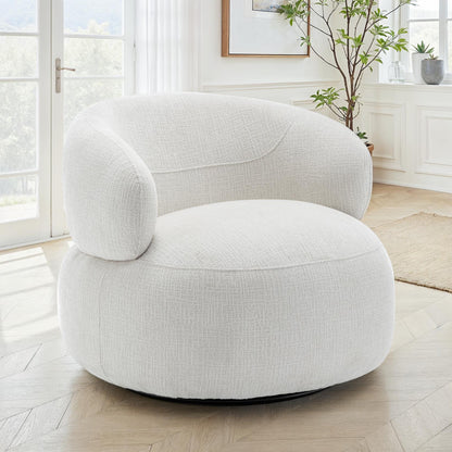 Fauteuil pivotant en tissu anti tache, 82x85xH75CM - ORLANE