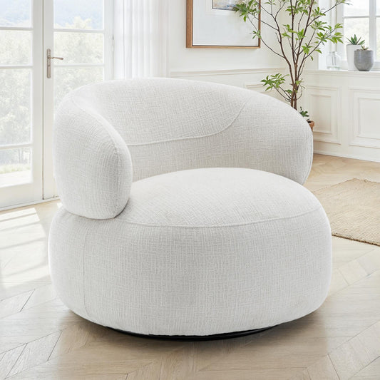 Fauteuil pivotant en tissu anti tache, 82x85xH75CM - ORLANE