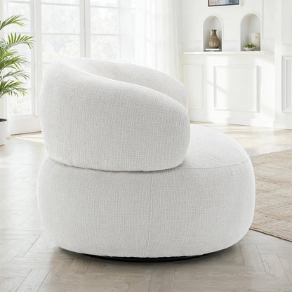 Fauteuil pivotant en tissu anti tache, 82x85xH75CM - ORLANE