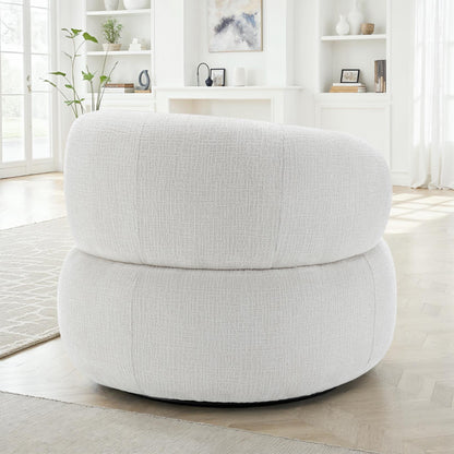 Fauteuil pivotant en tissu anti tache, 82x85xH75CM - ORLANE