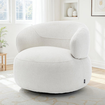 Fauteuil pivotant en tissu anti tache, 82x85xH75CM - ORLANE