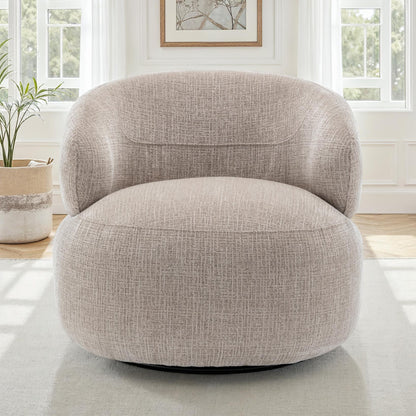 Fauteuil pivotant en tissu anti tache, 82x85xH75CM - ORLANE