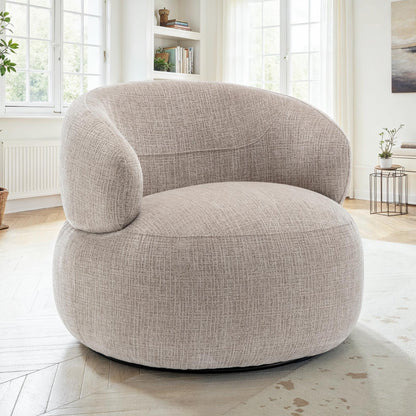 Fauteuil pivotant en tissu anti tache, 82x85xH75CM - ORLANE