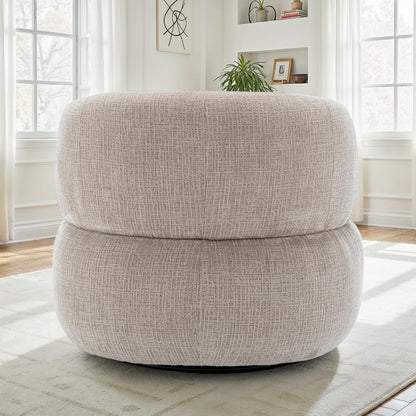 Fauteuil pivotant en tissu anti tache, 82x85xH75CM - ORLANE