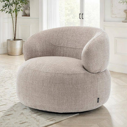 Fauteuil pivotant en tissu anti tache, 82x85xH75CM - ORLANE