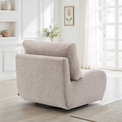 Fauteuil pivotant en tissu anti tache, 81x94xH82CM - CHARLIE
