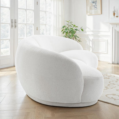 Canapé angle arrondi en tissu anti tache, 266x117xH73CM - JADE