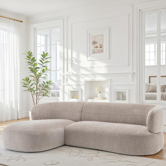 Canapé d'angle en tissu anti tache, 260x163xH77CM - LIAM