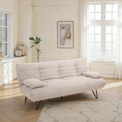 Canapé lit clic-clac convertible en tissu anti tache, 191x86xH85CM - LEONORE