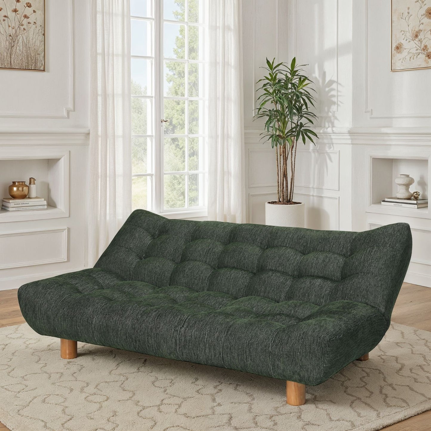 Canapé lit clic-clac convertible en tissu anti tache, 186x103xH89CM - LUCIEN