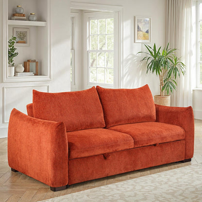 Canapé convertible clic-clac avec coffre convertible en tissu anti tache, 206x101xH93CM - NAOMI