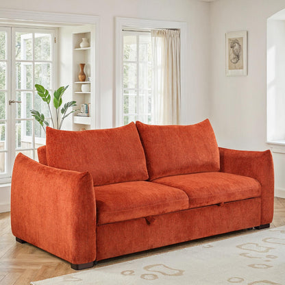 Canapé convertible clic-clac avec coffre convertible en tissu anti tache, 206x101xH93CM - NAOMI